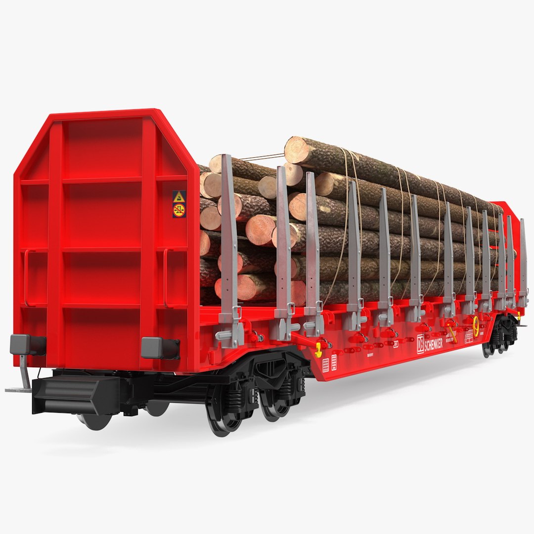Rnoos 644 New Stake Wagon with Big Logs 3D model preview