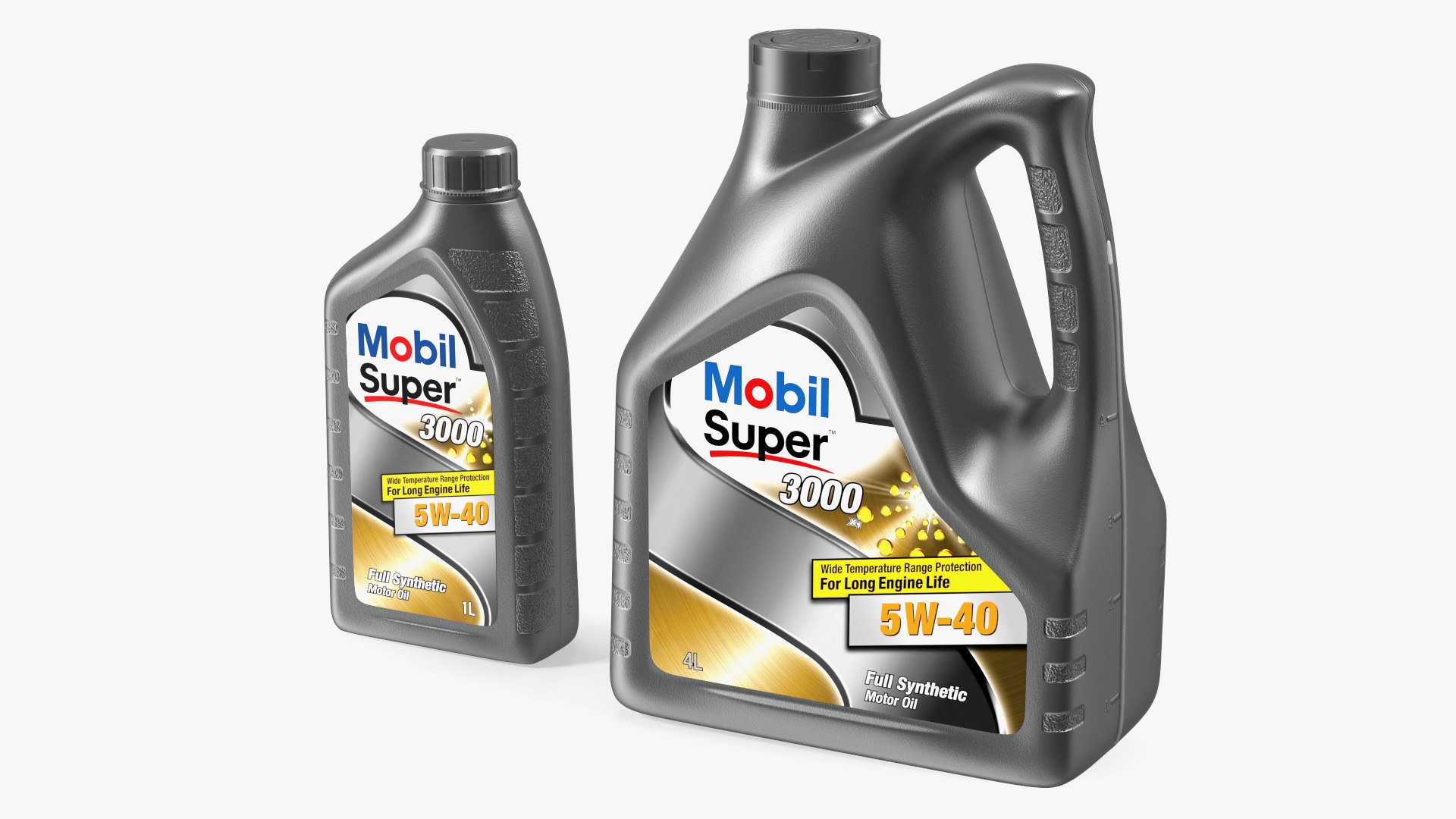 Mobil Super 3000 Bottles 3D model preview