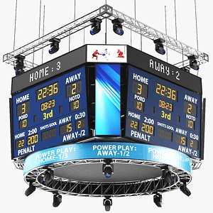 Detailed Hockey Scoreboard 3D