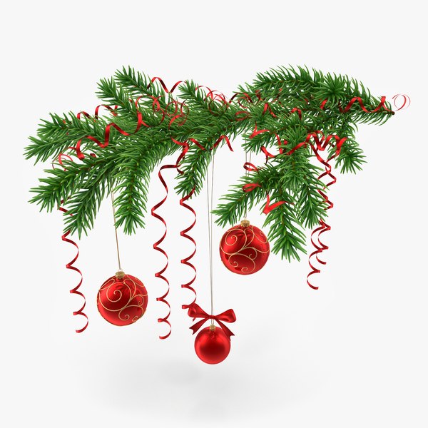 christmas branch 3d max