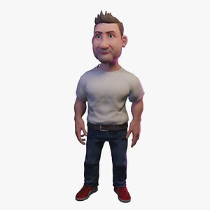 Regular Man cartoon character 3D model