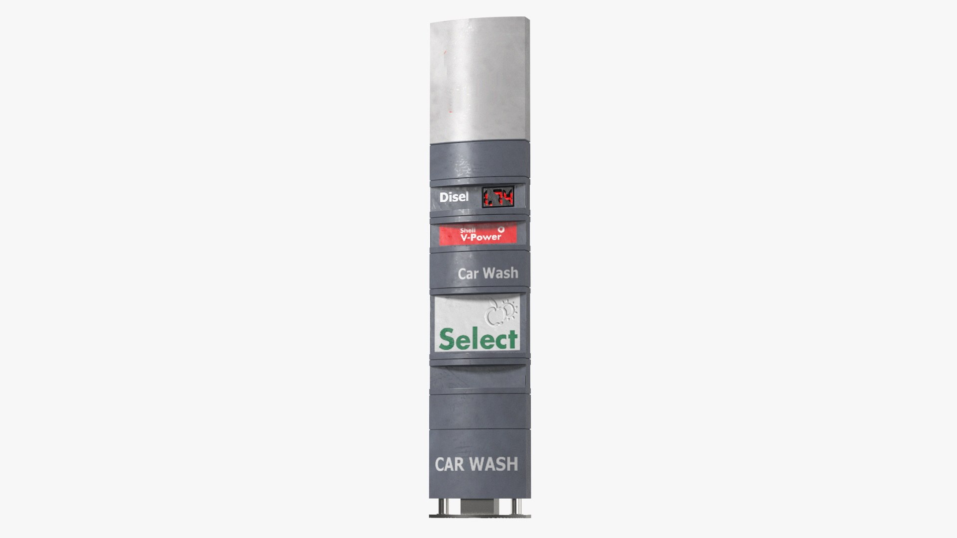 Gas Station Advertisement Column 3D model preview