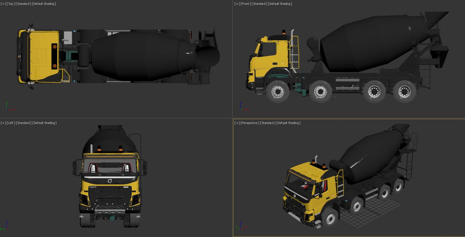 Volvo FMX truck Concrete Mixer - customized 3D model