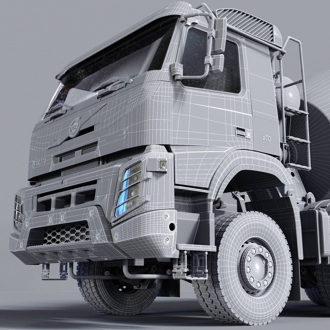 Volvo FMX truck Concrete Mixer - customized 3D model