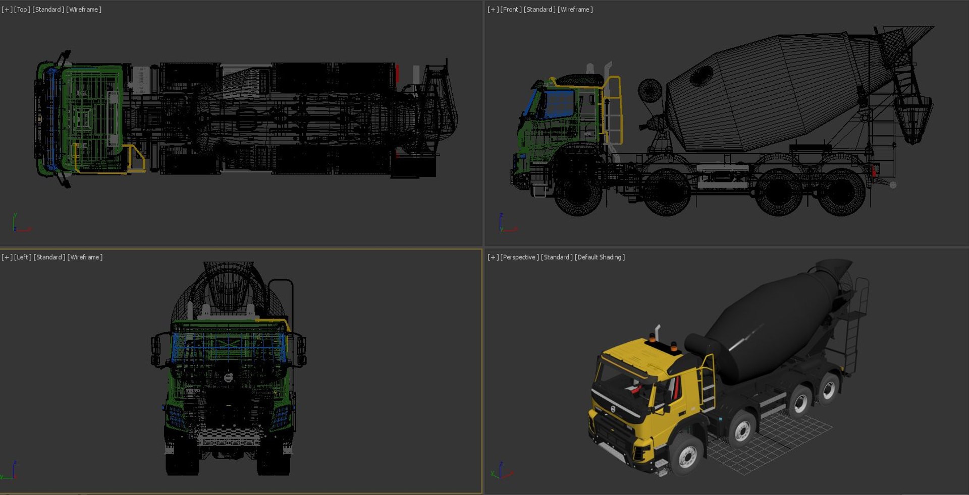 Volvo FMX truck Concrete Mixer - customized 3D model