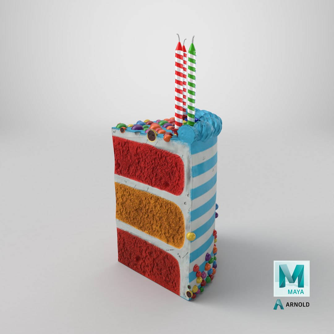 3D Birthday Cake Slice with Candles https://p.turbosquid.com/ts-thumb/bV/KC8Dtj/f5/stemcell_maya_arnold_render/png/1714713005/1920x1080/fit_q87/fa2657aac3c61c8e24b04685d174492789e1e013/stemcell_maya_arnold_render.jpg