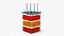 Fetta di torta di compleanno con candele