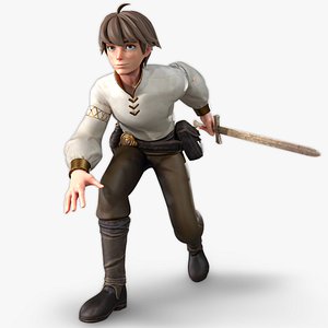 Little Boy Ryan - Young Medieval Warrior with Wooden Sword - Epic RPG Hero - 61