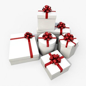 3D Gift Boxes - Essential Shapes with Fixed Ribbon Rosette