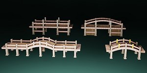 3D Rock and wood bridges model