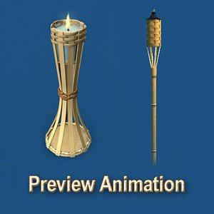 3D Tiki Torches Model