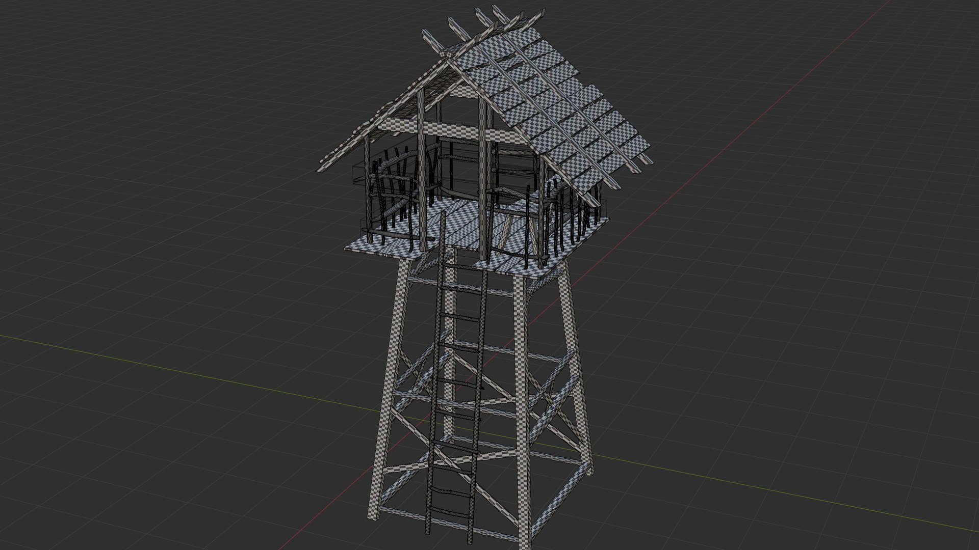 3D Wooden Watchtower Model - TurboSquid 2254023