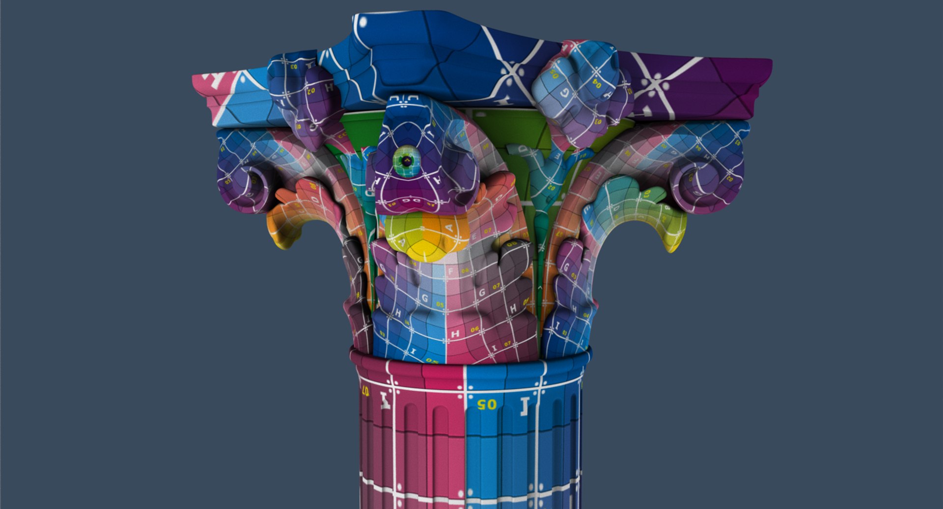 simplified corinthian collumn 3D model https://p.turbosquid.com/ts-thumb/bV/e3yuAz/JHDkvU1u/uv_04/png/1576090028/1920x1080/fit_q87/e799216c3ef791ce7cd94c22dd38579f04f845fd/uv_04.jpg