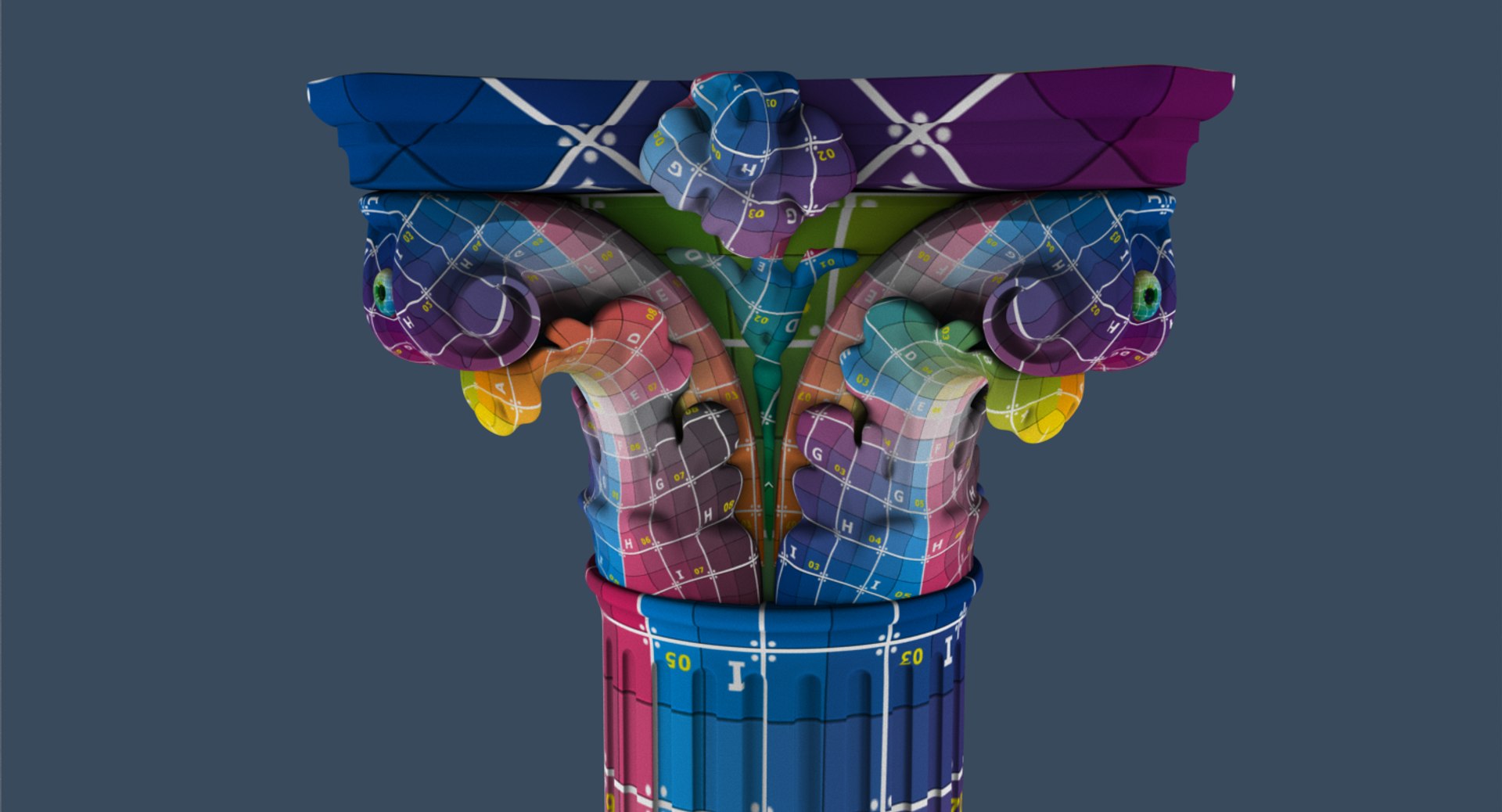 simplified corinthian collumn 3D model https://p.turbosquid.com/ts-thumb/bV/e3yuAz/Lop0r7bt/uv_05/png/1576090028/1920x1080/fit_q87/5e6903a96dd72db39148cd0b23784d0293b454ff/uv_05.jpg