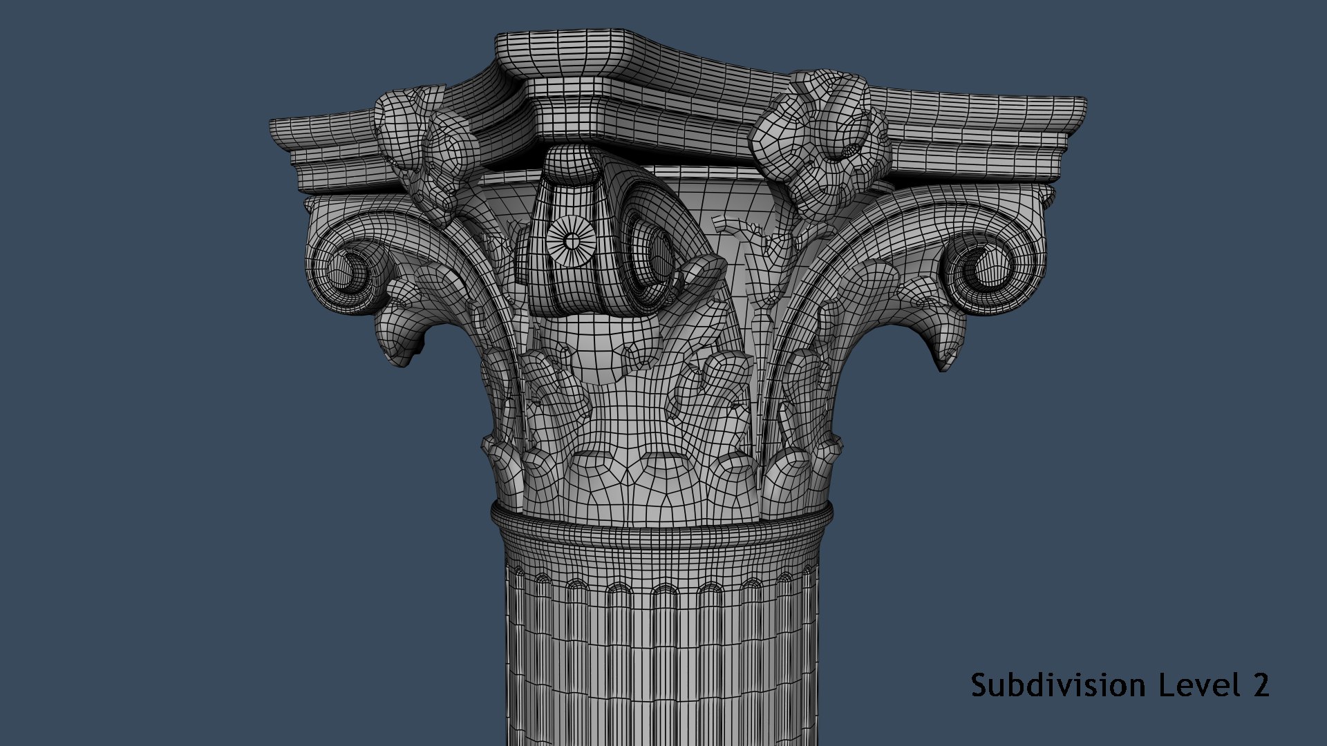 simplified corinthian collumn 3D model https://p.turbosquid.com/ts-thumb/bV/e3yuAz/S9NNR0Vu/subdiv_04/png/1576084143/1920x1080/fit_q87/cd7fdcb0d83cc4f3ad28fcea2c074368fcf1ec50/subdiv_04.jpg