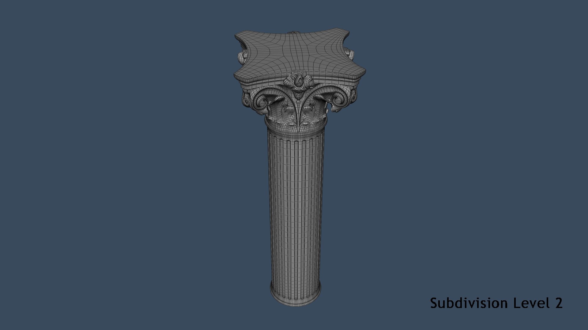 simplified corinthian collumn 3D model https://p.turbosquid.com/ts-thumb/bV/e3yuAz/Z1DD10rT/subdiv_06/png/1576084143/1920x1080/fit_q87/a7b89bc09ab8a98e3d5e4dae9ca9f2598d3a4df1/subdiv_06.jpg
