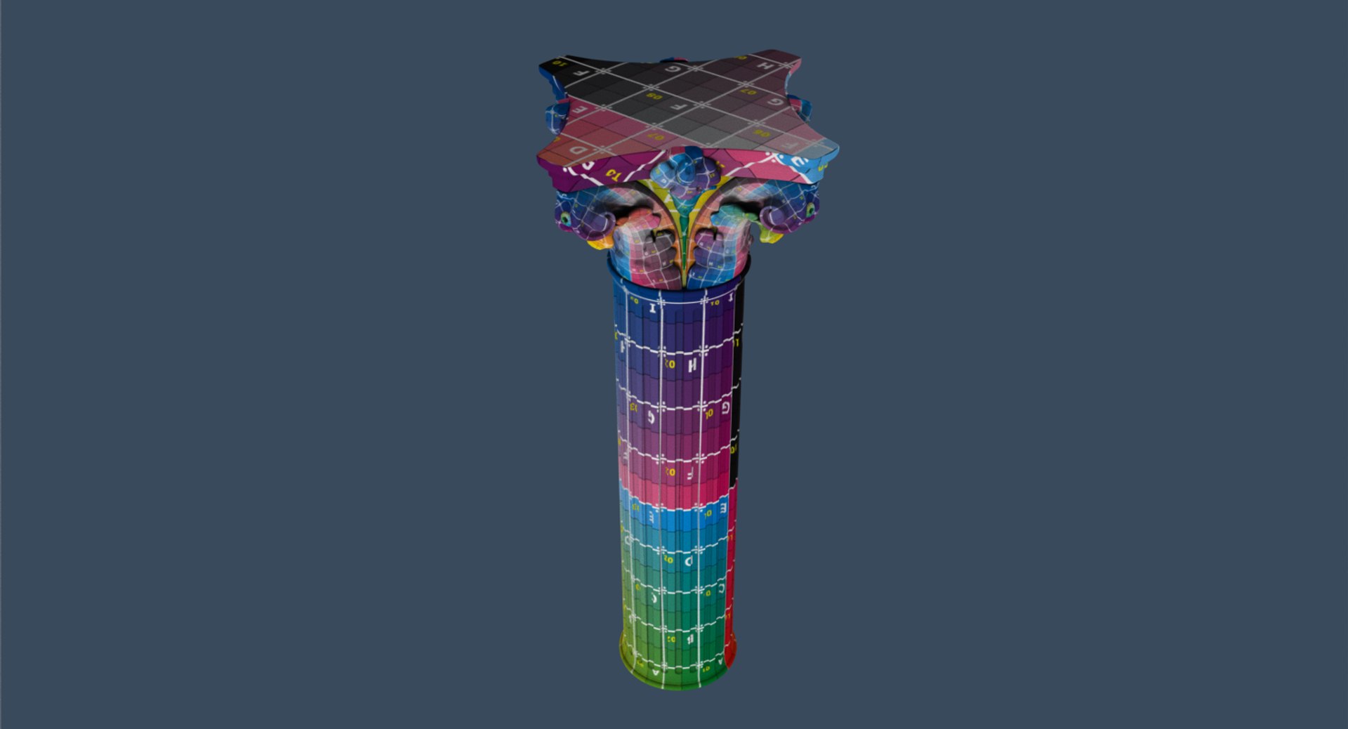 simplified corinthian collumn 3D model https://p.turbosquid.com/ts-thumb/bV/e3yuAz/bz3peROL/uv_06/png/1576090028/1920x1080/fit_q87/1a7e1b0214bd069551a42bd9c8431ea850422428/uv_06.jpg