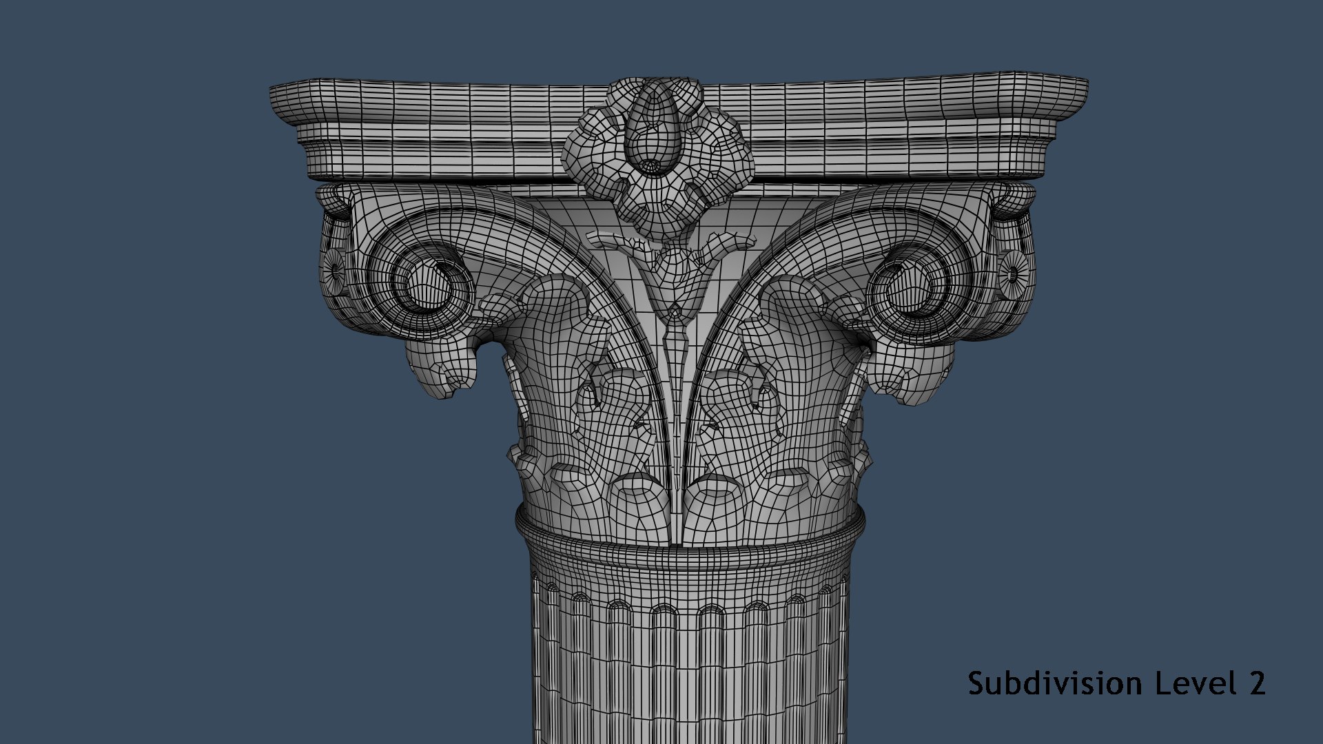 simplified corinthian collumn 3D model https://p.turbosquid.com/ts-thumb/bV/e3yuAz/mXwwgc7s/subdiv_05/png/1576084143/1920x1080/fit_q87/709e6188e76e74cf7467d114de825b1a754824ff/subdiv_05.jpg
