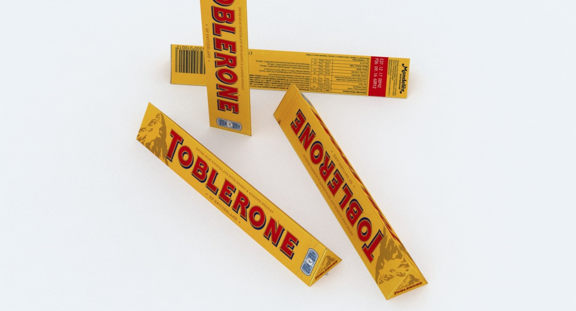 toblerone chocolate bar 100g 3d model