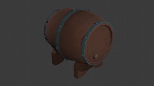 Keg Barrel Handpainted Stylized