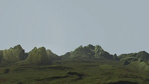 3D model mossy rock terrain