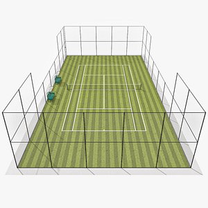 3D model Tennis grass court 01