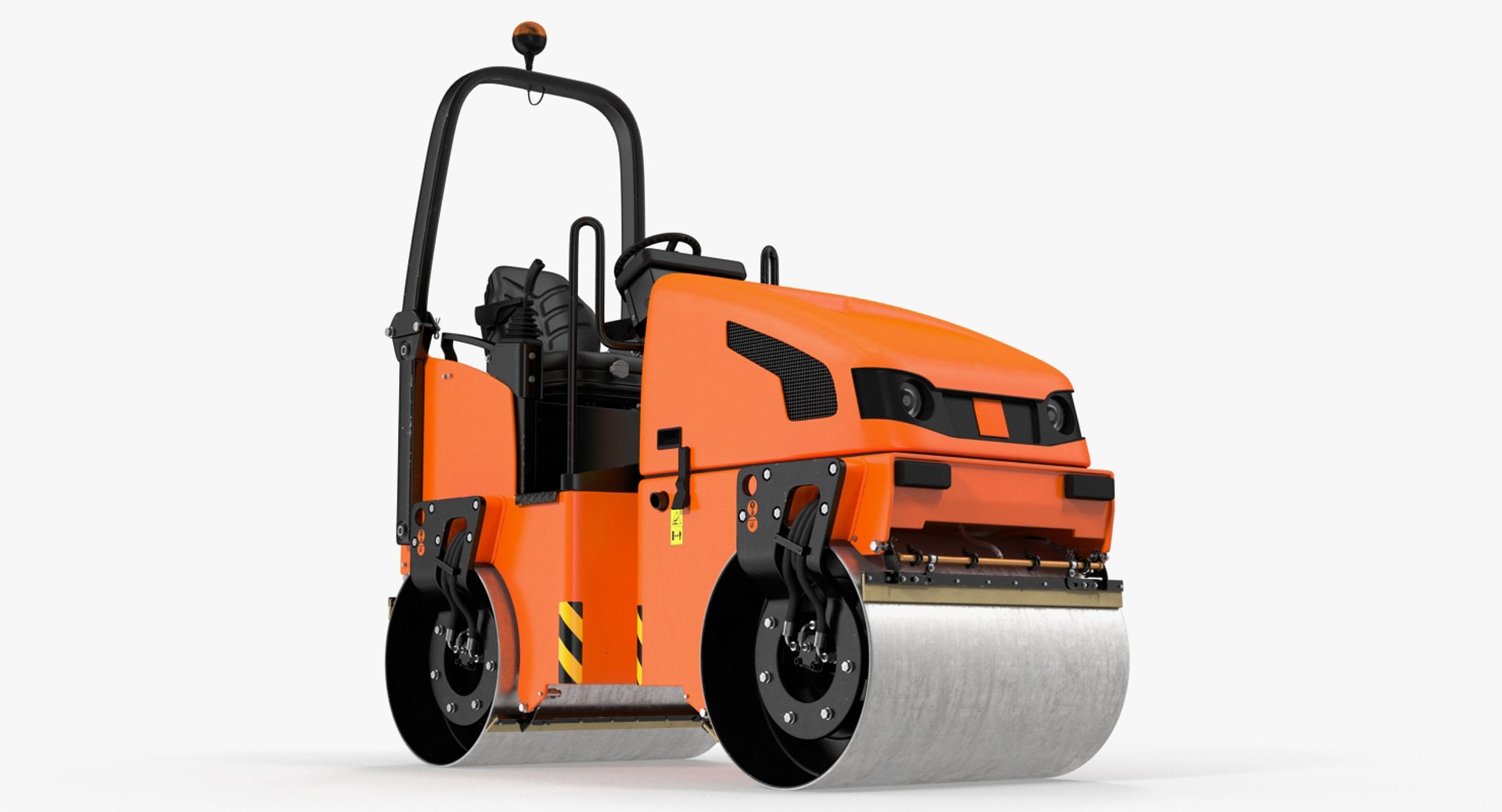 Tandem Vibratory Roller Generic Rigged 3D Model 3D model preview