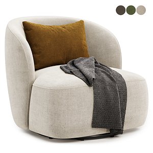 blanc lisette swivel armchair