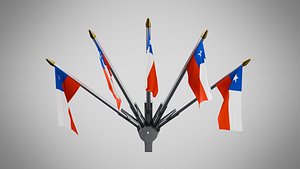 3D Wall Mount Flags 5 Of Chile