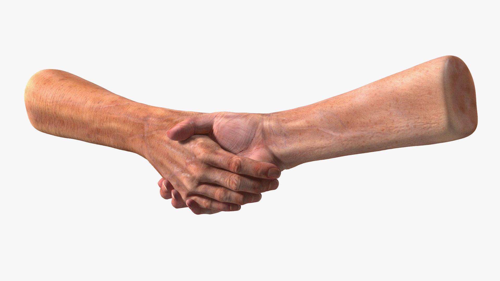 Handshake Old Man Hands Rigged for Maya 3D model preview