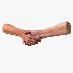 Handshake Old Man Hands Rigged for Maya
