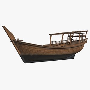traditional arabic wooden boat 3D model
