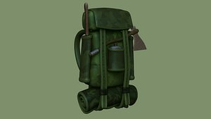 3D green camouflage backpack -