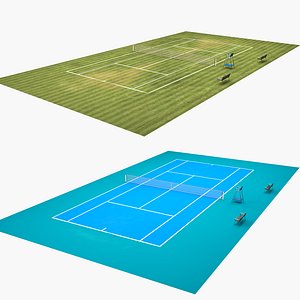 3D tennis courts model