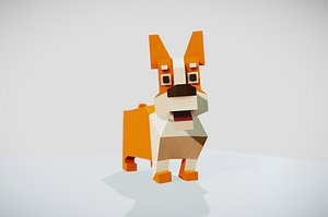 3D simple corgi dog animations
