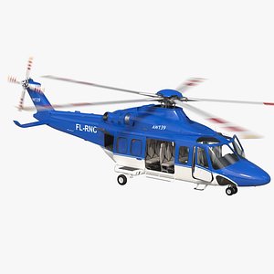 agustawestland aw139 helicopter rigged 3D
