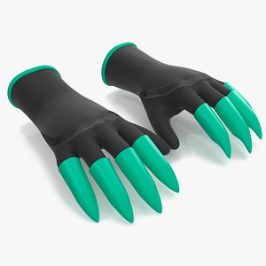 Garden Gloves with Plastic Claws Green