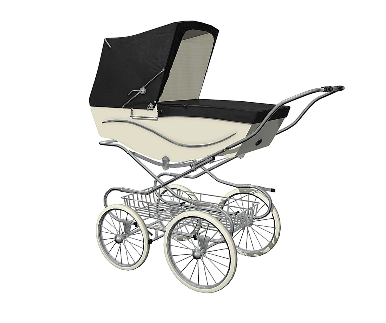 Kensington Classic Baby Pram 3d Model