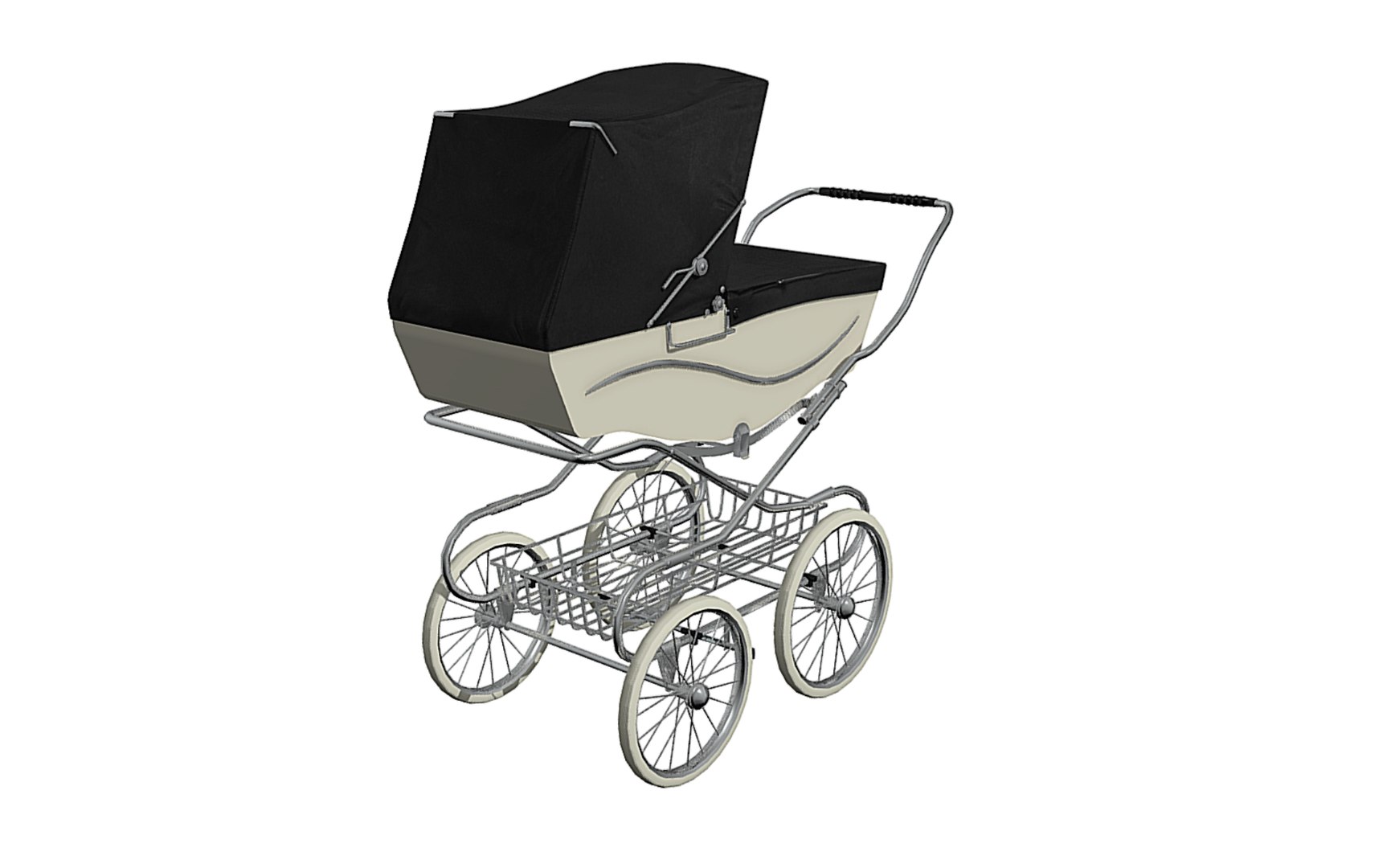 Kensington Classic Baby Pram 3d Model