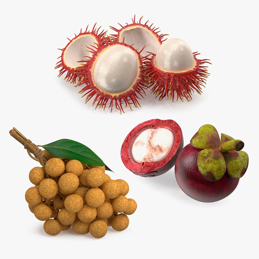 Thailand Fruits Collection 3D model for industrial visualization, technical presentation, simulation, product rendering, and animation
