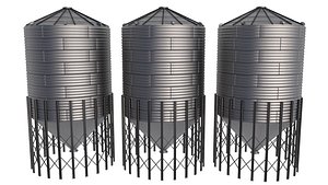 3D Grain Storage Silo model