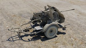 flak 38 guns german 3D model
