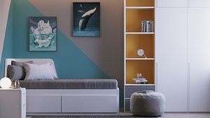 3D nursery interior design scene