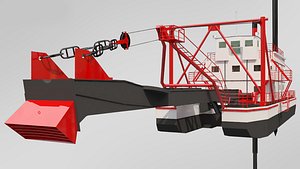dredger ship transport 3D model