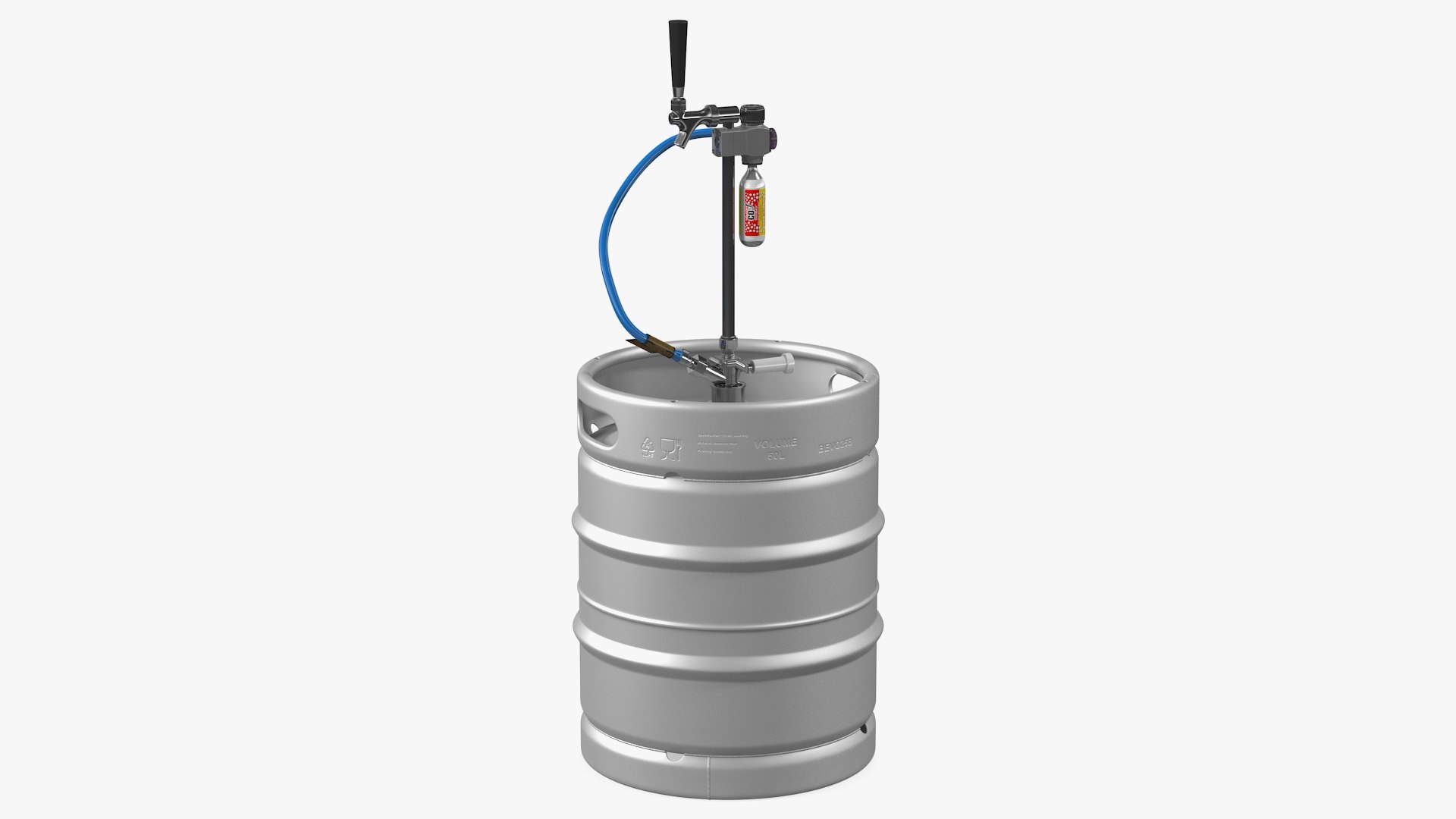 Beer Keg 50L with Leland CO2 Picnic Tap 3D model preview