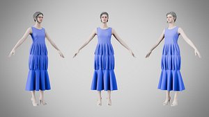 Dress 24 Very Light Blue 3D model