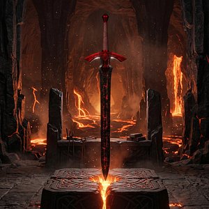 Fantasy Longsword ARVION - 4 Skins PBR Game Ready