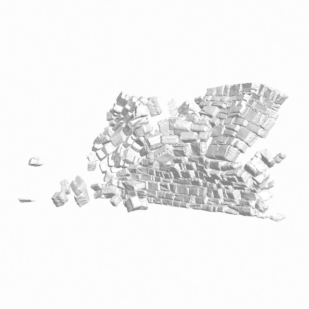 3D Model Realistic Stone Wall Collapse TurboSquid 1700929