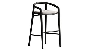 3D Solid Bar Stool with back Manutti