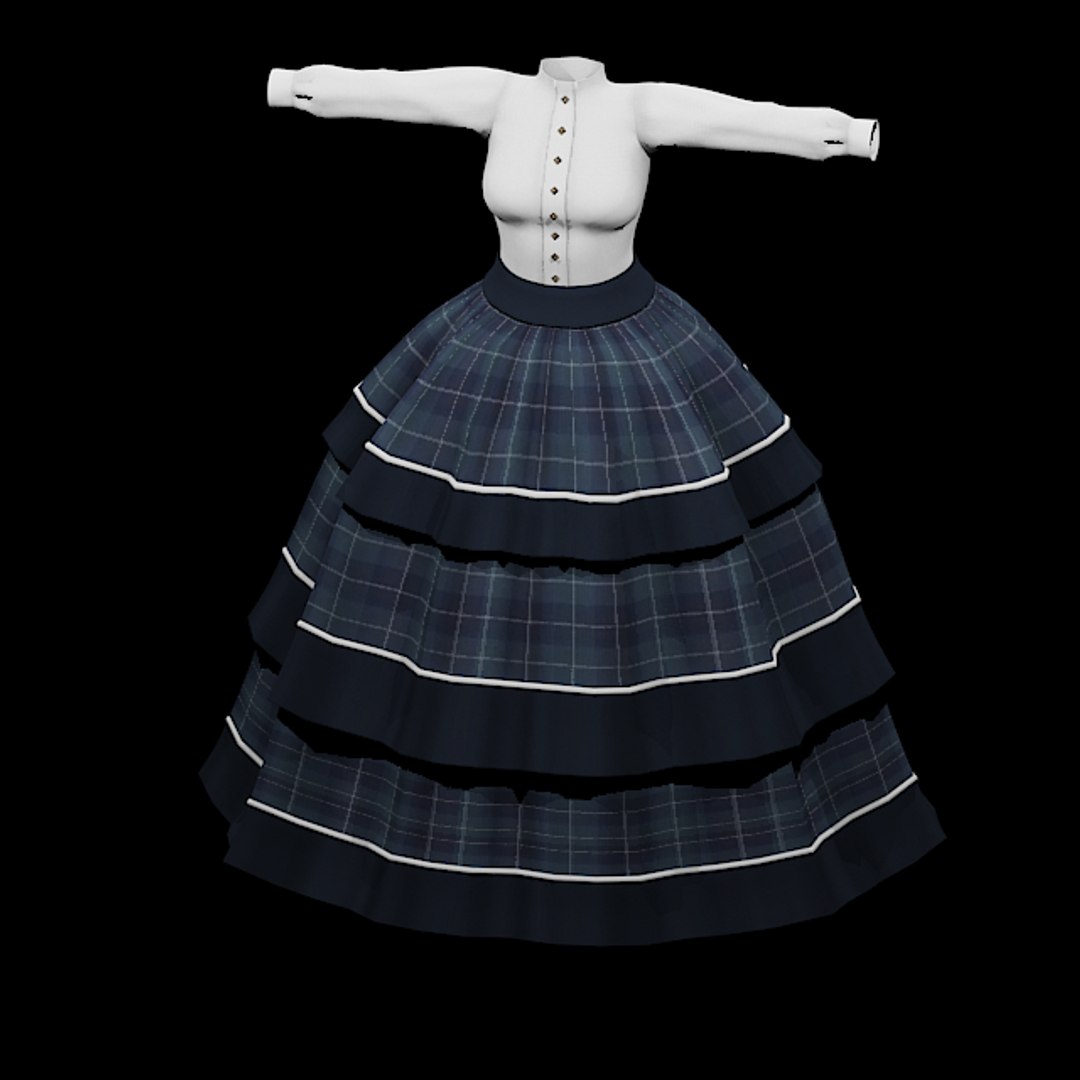 Crinoline Dress 3D Model - TurboSquid 1428339